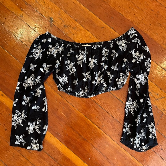 Full Tilt Floral Print Off The Shoulder Top - Picture 4 of 4